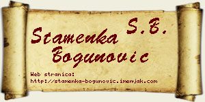 Stamenka Bogunović vizit kartica